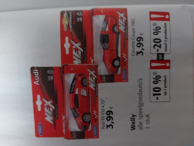 Colruyt welly alle speelgoedauto's 1st -10% o...