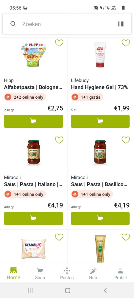 Delhaize online only 1 +1 op oa miracoli pas...