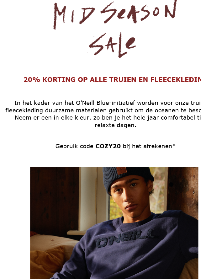 20% KORTING OP ALLE TRUIEN EN FLEECEKLEDING....
