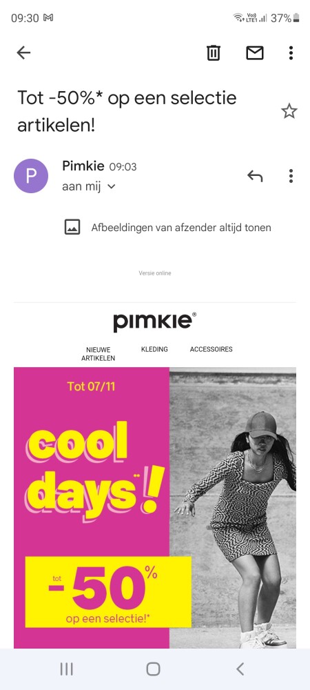 Bij pimkie cool days tot 7 nov. Tot -50% op s...