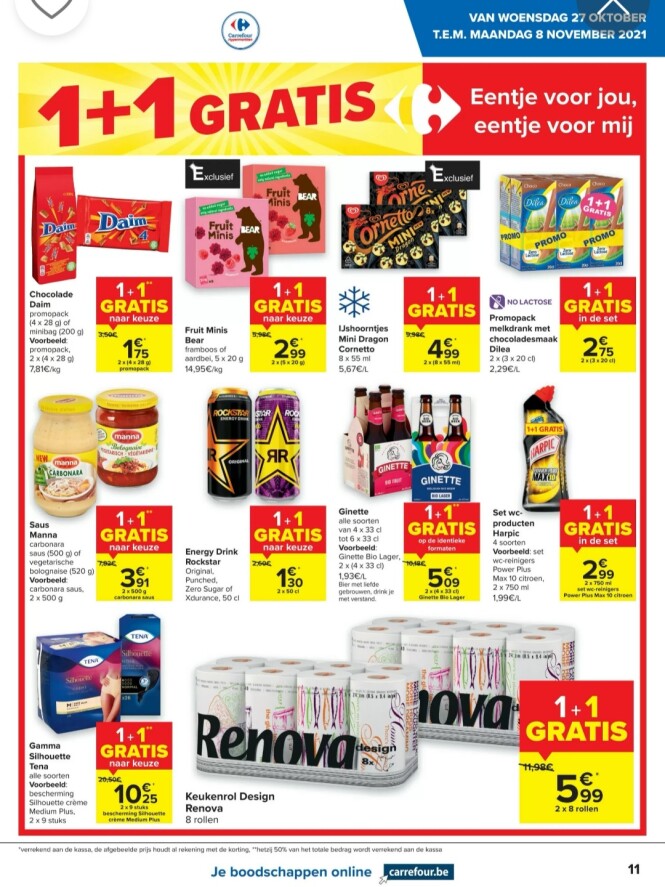 Carrefour 1+1 harpic wc producten, 1+1 renova...