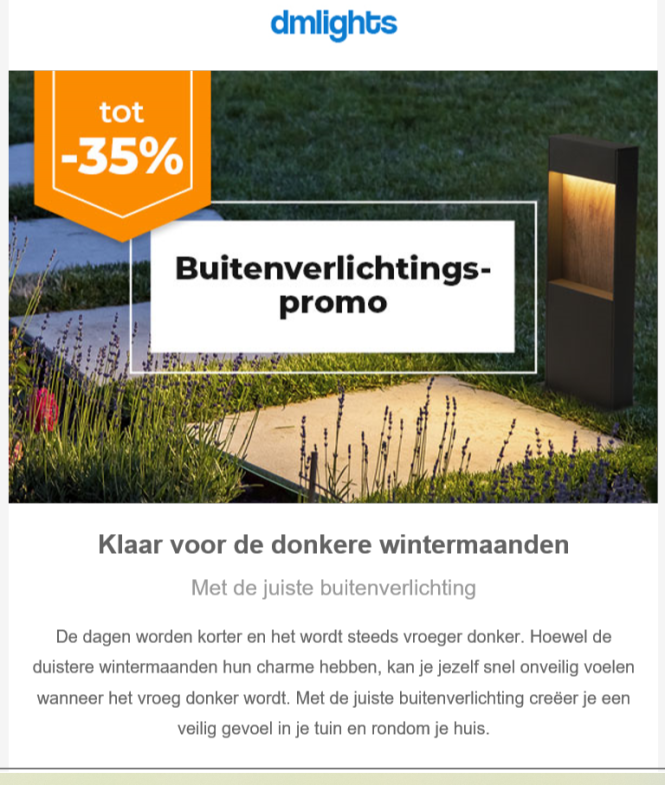 Bij dmlights tot 35% korting op buitenverlich...