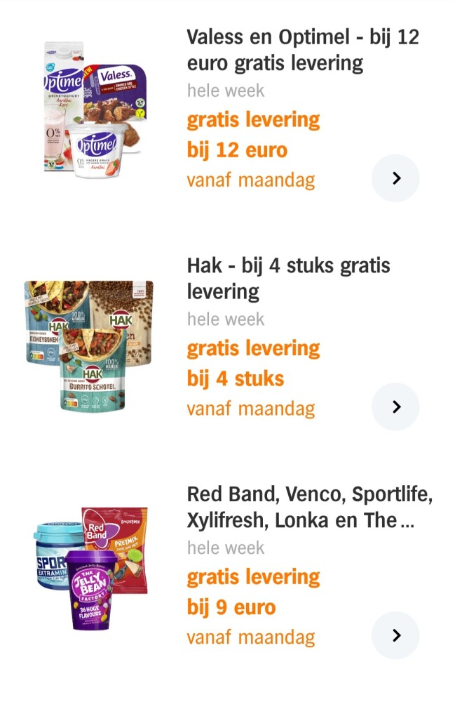 AH gratis levering geldig 1 t/m 7 november :...