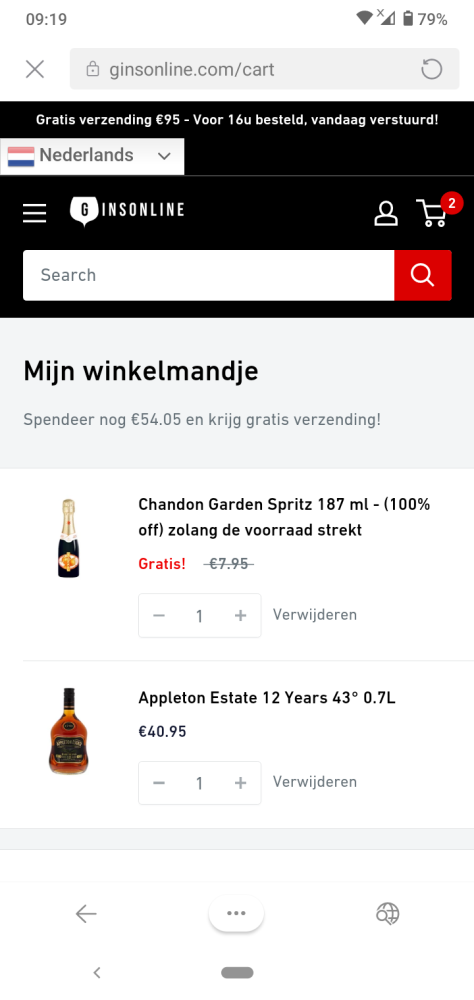 Bij gins online krijg je bij je bestelling ee...