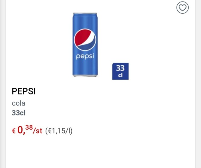 Collect&go pepsi en pepsi max rode prijs €0,3...