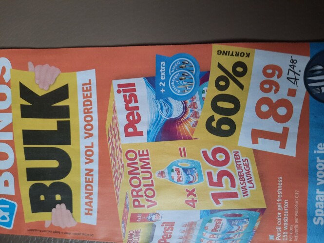 Ah 8/11-14/11 bulk voordeel persil 156 -60%...