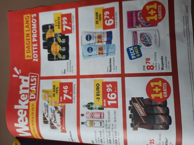 Lidl weekend deals 19/11-20/11 1 + 1 op oa kw...