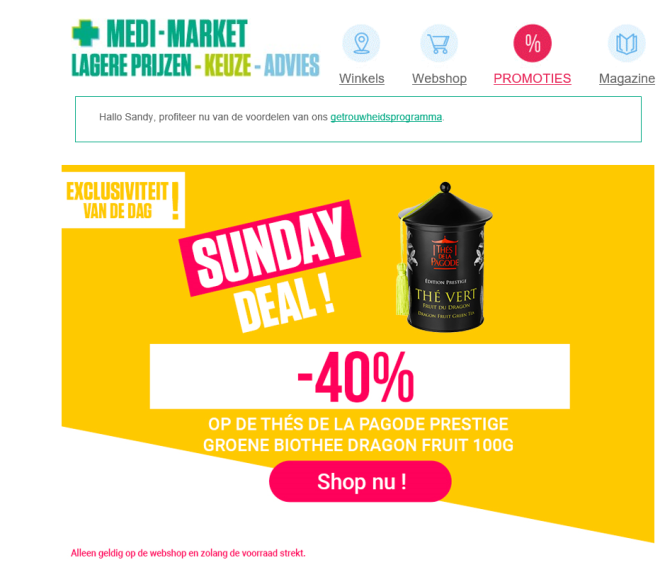 Sunday deal bij medi market: Thés De La Pagod...