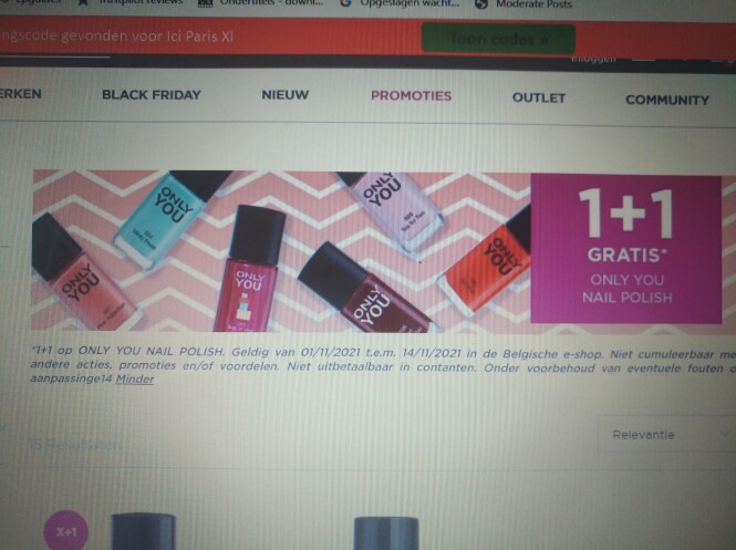 1+1 gratis op Only you nail polish tem 14/11/...