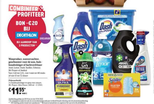 Vandaag 6 flessen Dreft gekocht (9.75€/fles),...