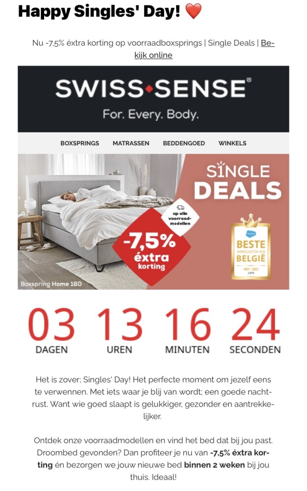 Swiss sense Single deals -7,5% éxtra korting