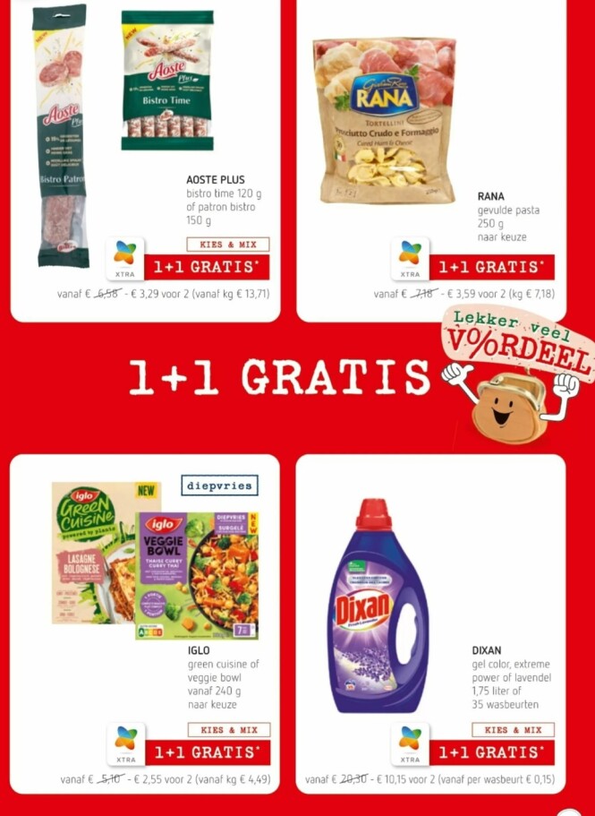 Spar 1+1 aoste plus, 1+1 rana gevulde pasta 2...