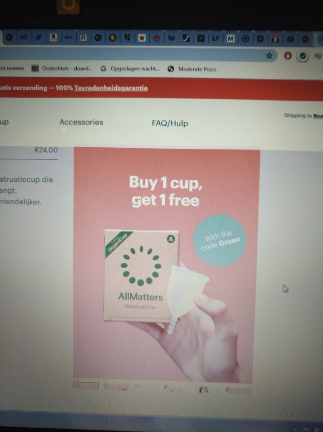 1+1 gratis organicup