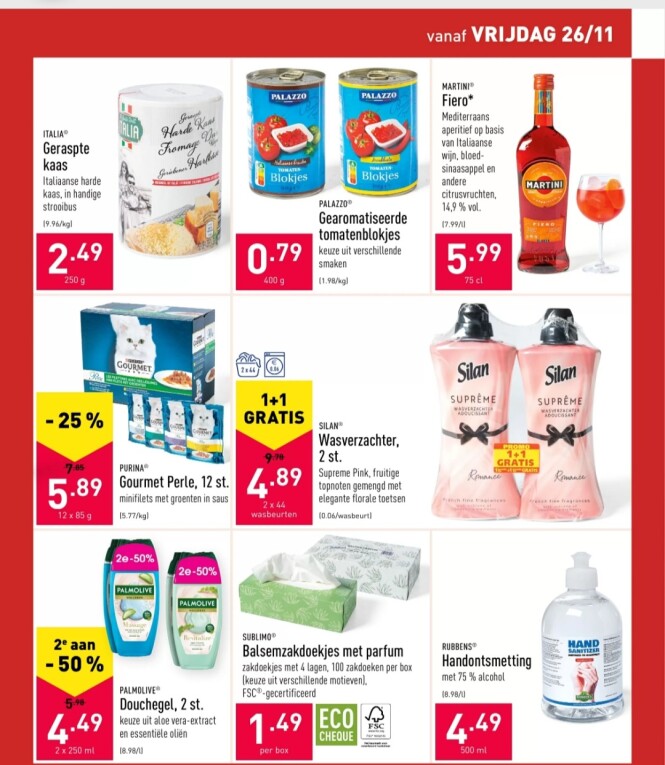 Aldi 1+1 silan wasverzachter supreme, -35% pu...