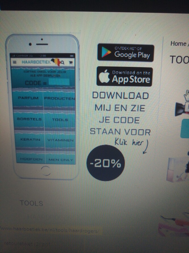 Via de app v Haarboetiek krijg je -20% op je...