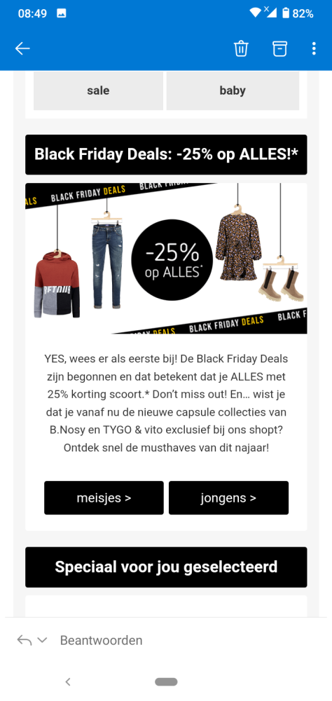 Black friday bij kleertjes.com: 25% korting o...