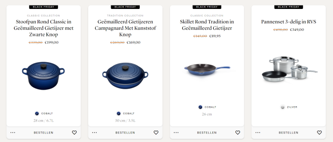 Bij Le creuset tot -40% black friday korting...
