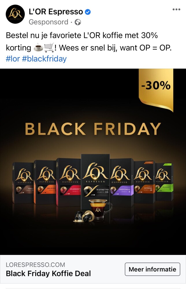 Black Friday: 30% korting op je L’OR koffie a...