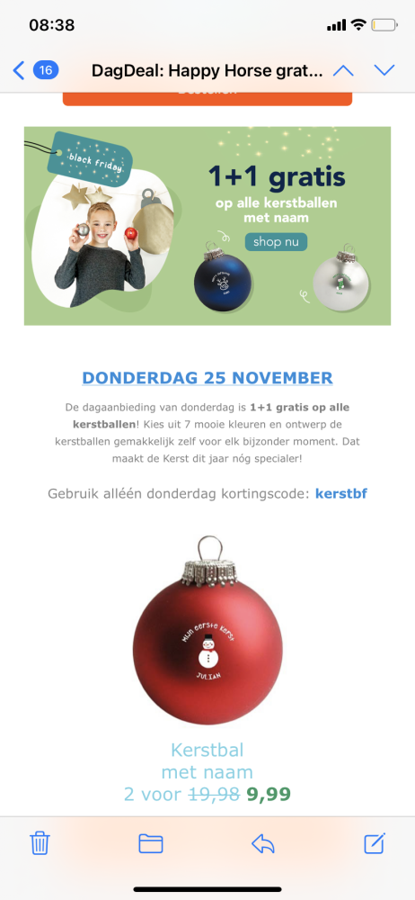Vanaf morgen 1+1 gratis op alle kerstballen m...