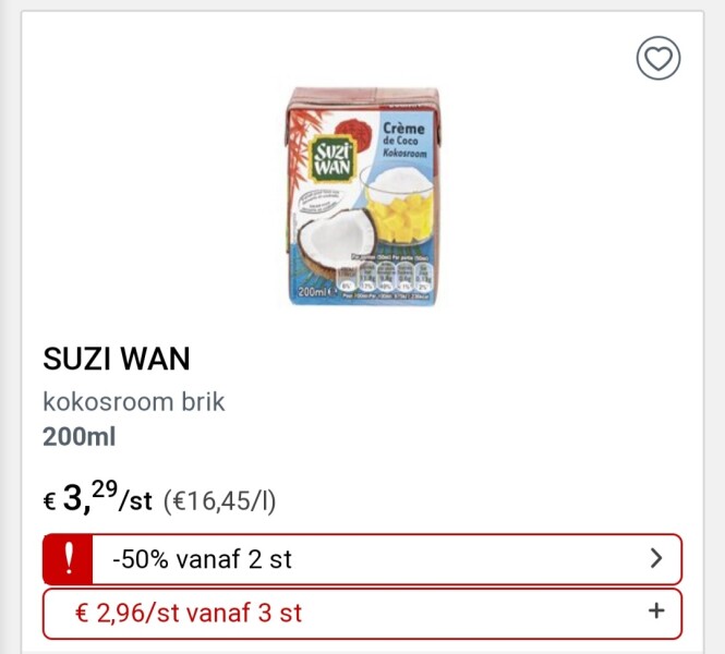 Collect&go en colruyt suzi wan kokosroom bri...
