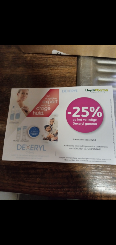 25% korting op het volledige gamma Dexeryl