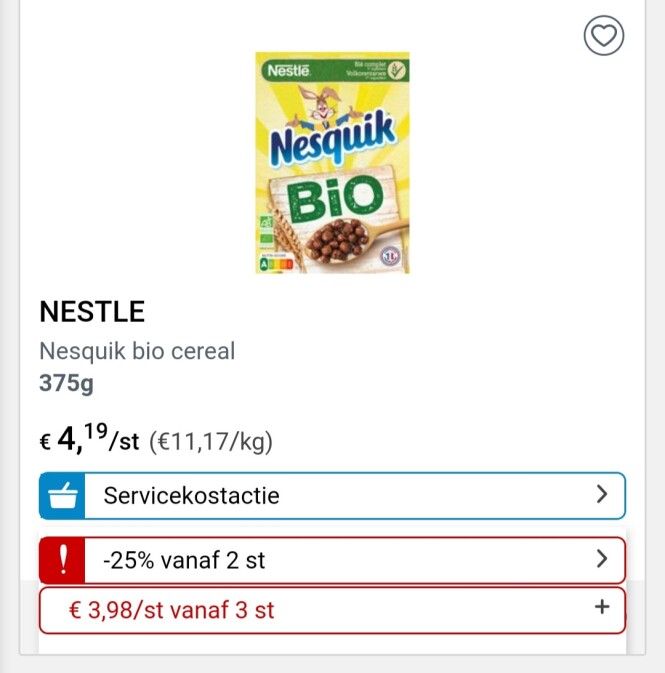 Collect&go nesquick bio cereal -25% vanaf 2 s...