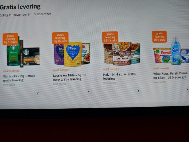 Ah gratis levering geldig 29/11 t/m 5/12 Star...