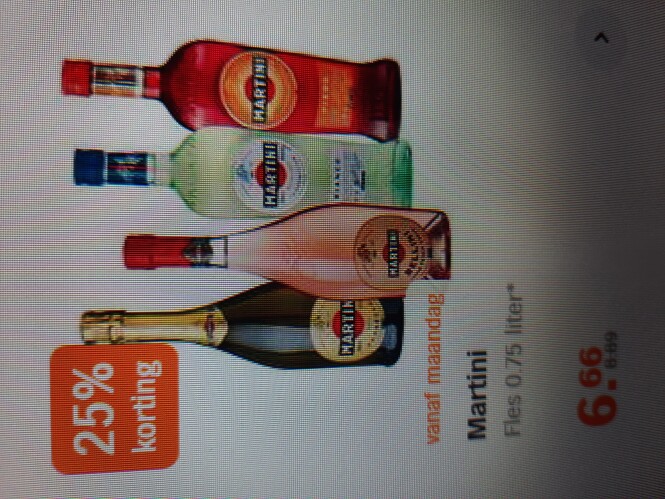 Ah vanaf 29/11 -25% martini, perla superiore,...