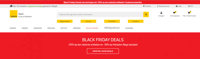 Black friday bij Torfs: 30% korting op een s...