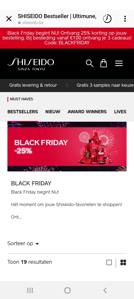 -25% bij luxe cosmetica merk Shiseido www.shi...