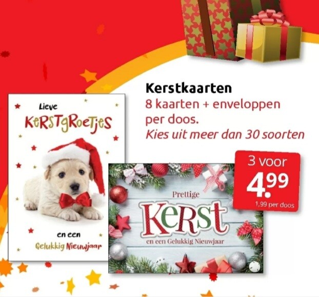 Boekenvoordeel kerstkaarten 8 kaarten + envel...