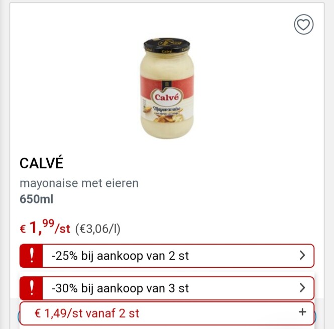 Collect&go calve mayonaise goedkoper vanaf 2...