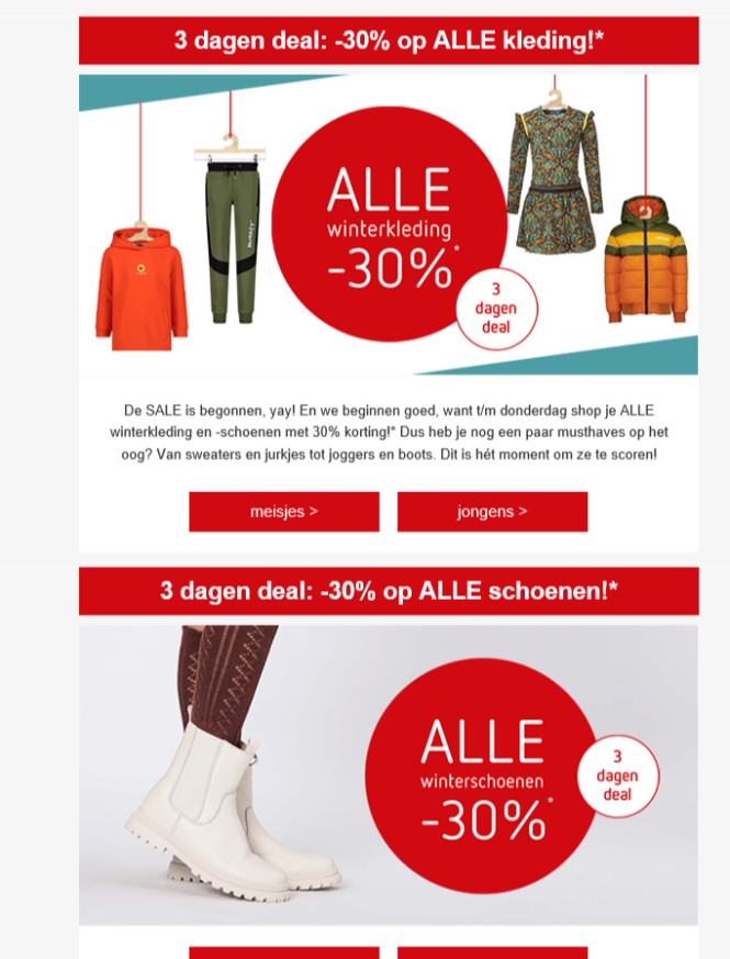 Bij kleertjes.com 30% korting op alle winterk...