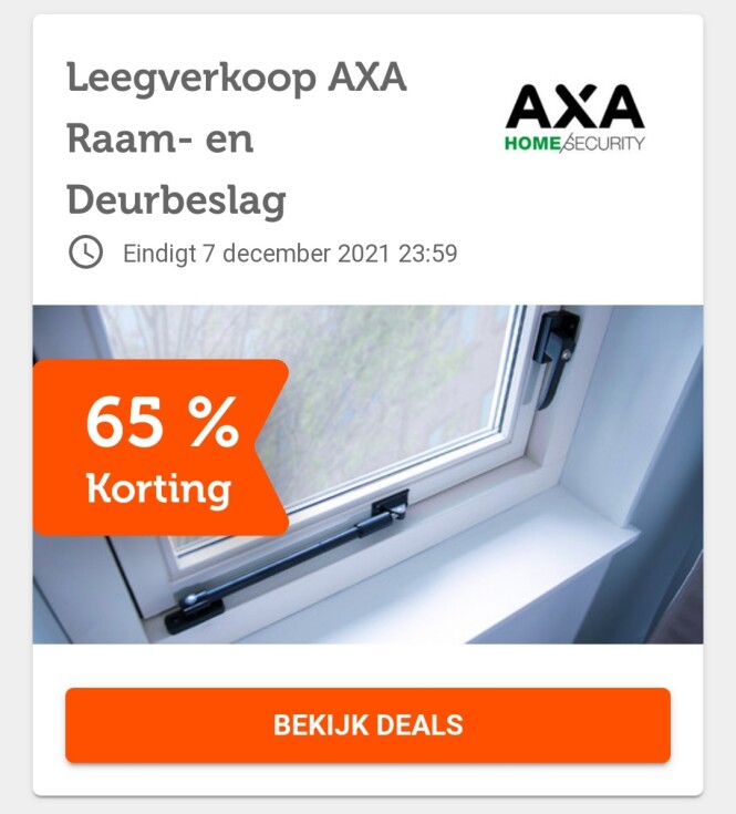 ibood.com leegverkoop axa raan- en deurbeslag...