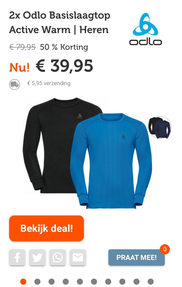 ibood.com 2x odlo basislaagtop active warm he...