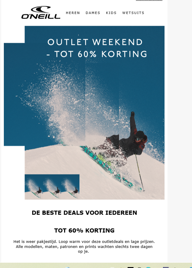 Outletweekend bij O'Neill: tot -60% op een se...