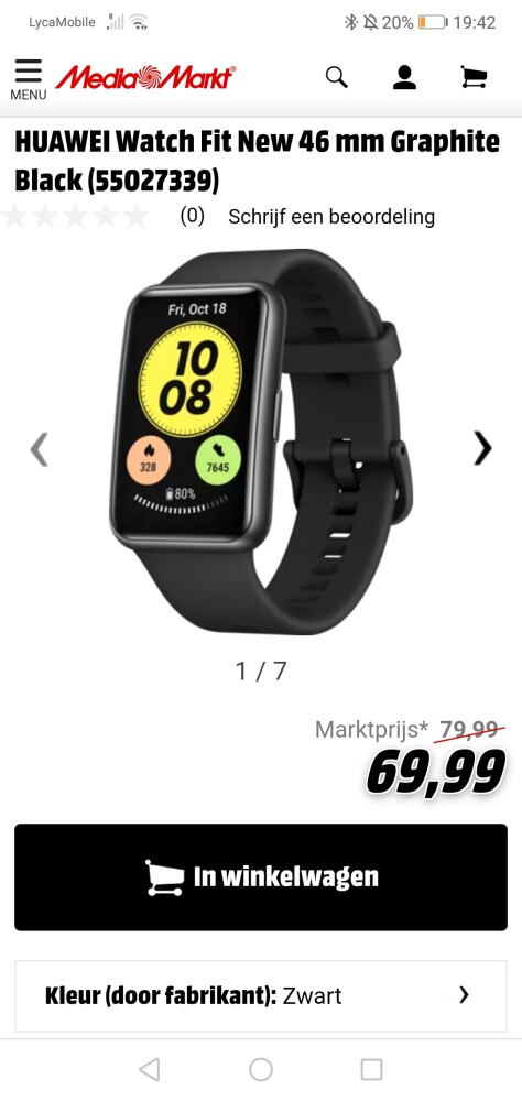 Smart watch huawei van de media markt van€79,...