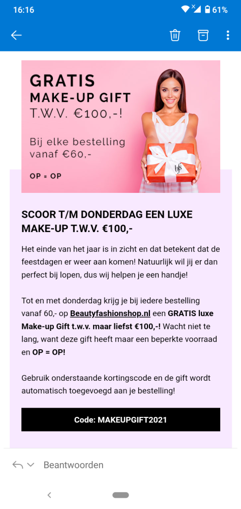 Tot en met donderdag krijg je bij iedere best...