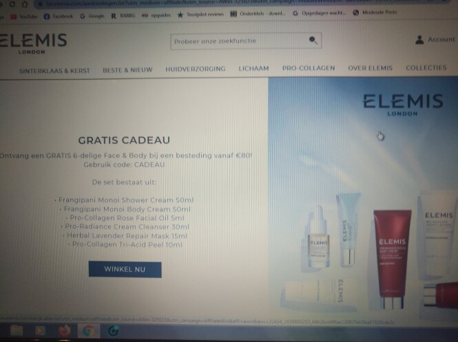 Gratis 6 producten Face & Body v Elemis bij a...