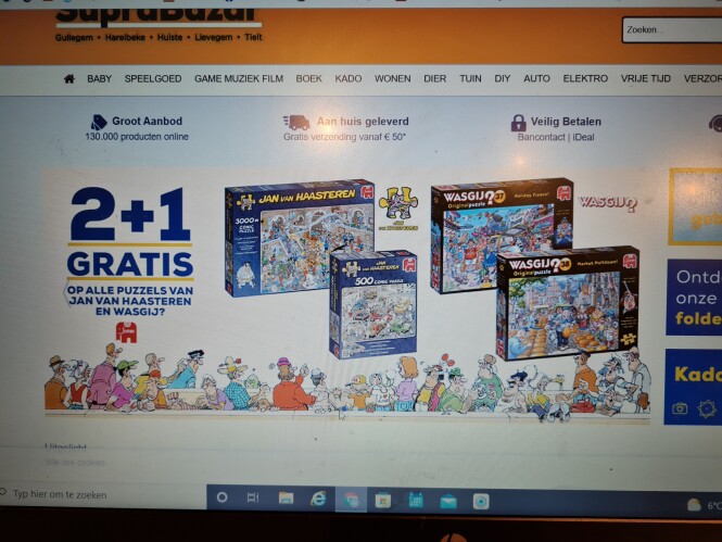 Bij suprabazaar 2+1 gratis op puzzels van Jan...