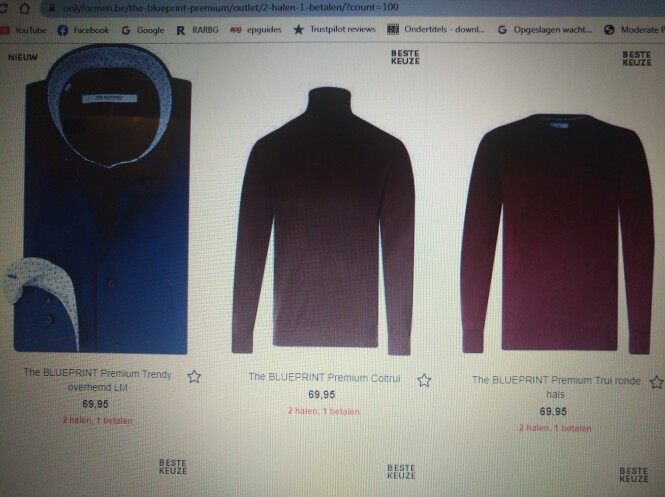 2 halen 1 betalen op pullovers en hemden bij...