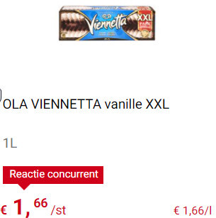 Viennetta XXL (1L) extra goedkoop bij Colruyt...