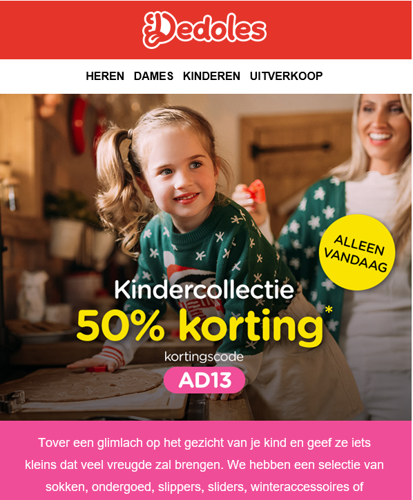 Bij Dedoles: alleen vandaag 50 % korting op d...