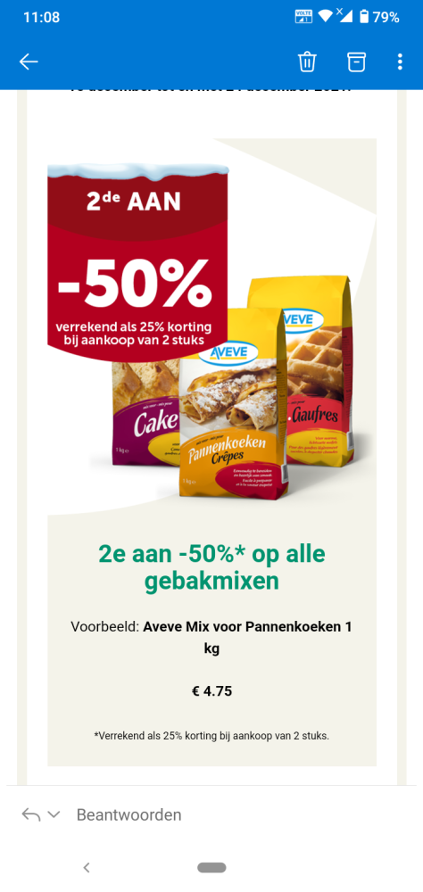Bij Aveve geldig tem 24/12: 2e aan -50% op a...