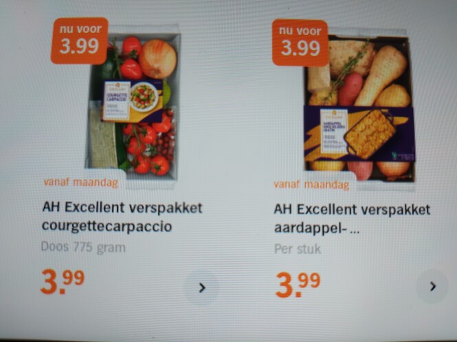 Albert Heijn nu €3.99 verspakket courgettecar...