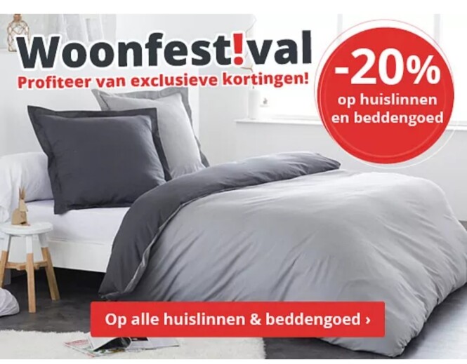 unigro.be -20% op huislinnen en beddengoed