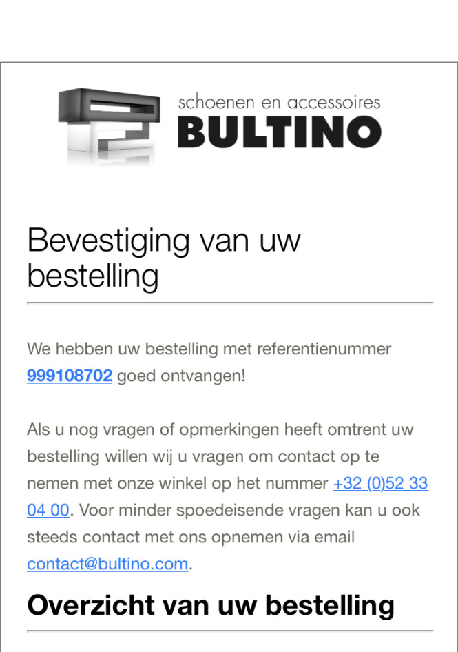 Uitverkoop bij BULTINO Heb nog online kunnen...