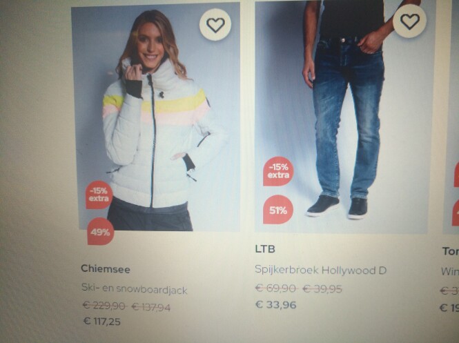 Tot -80% + 15% of 20% extra korting op grote...