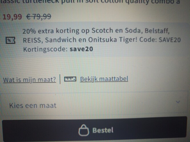 -20% extra korting op Scotch en soda, sandwic...