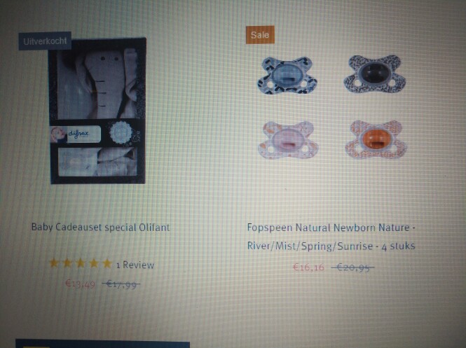 -15% tot -20% op selectie fopspenen v Difrax...